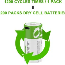 kp original battery C-Type USB Lithium Ion Rechargeable , C Cell - Pack of 2 Battery image 4