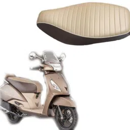 venues Pu Leather Seat Cover for Jupiter (Brown Coffee and Beige) Single Bike Seat Cover For TVS Jupiter-picture-13