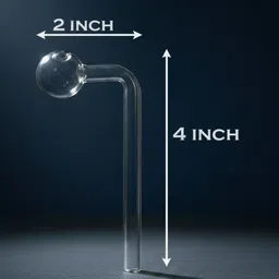 agnix 6 inch Bend Glass Oil Burner Pipe Transparent (Pack of 4) Borosilicate Glass Inside Fitting Hookah Mouth Tip image 3