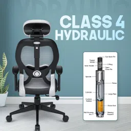 da urban Prisma Grey HB Revolving | Adjustable Headrest| Home & Office | Mesh Office Executive Chair image 5