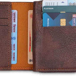 dolphin global Men Formal Brown Genuine Leather Wallet image 2