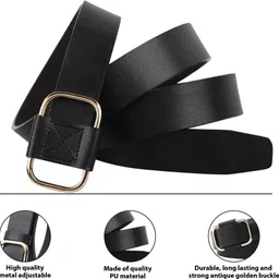 urban alfami Women Formal, Casual, Party, Evening Black Artificial Leather Belt image 2