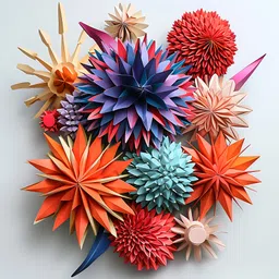 obita 18 inch Sea_Urchin_Origami 3D Animals Decorative Wall Sticker for Home, Living Room Self Adhesive Sticker-picture-22