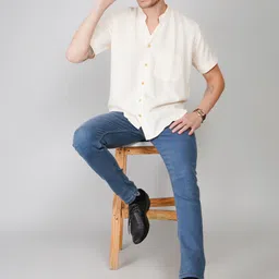 lzard Men Regular Mid Rise Grey Jeans image 5