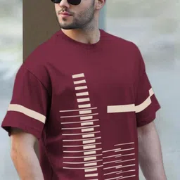 tripr Men Night Suit Set Maroon Printed image 4