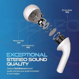 earbuddy SnapX Upto 40 Hours Playtime* Type C Fast Charging Dual Pairing Earbuds 06 Bluetooth Headset image 2