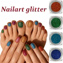 vozwa Professional Nail Art Holographic Glitter (Green, Blue, Red Shade Tone)-picture-44