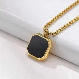 fab creations Square Pendant for Men and Women Stainless Steel__F55 Gold-plated Alloy Pendant Set-picture-43