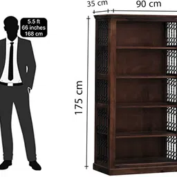 sona art & crafts Solid Wood Semi-Open Book Shelf image 4