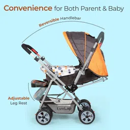 luvlap Sunshine Stroller/Pram, Easy Fold, for Newborn Baby/Kids, 0-3 Years, Stroller image 3