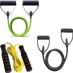 dr pacvu Set3|Single, Plastic Resistance Band Foam Skipping Rope Body Stretching,Exercise Fitness Accessory Kit Kit image 1