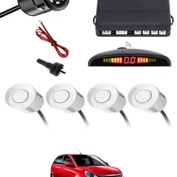 maties Car Parking Sensors - Set of 4 with Reverse Parking Camera (White)-38 White Reversing Electromagnetic Parking Sensors With Camera-38 Parking Sensor-picture-15