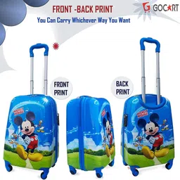 gocart Small Cabin Suitcase (51 cm) 4 Wheels - Polycarbonate Kids 360 Degree Rotating Wheels Travel Trolley Bag - Blue image 4