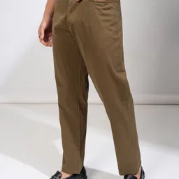 highlander Men Relaxed Brown Cotton Blend Trousers image 4