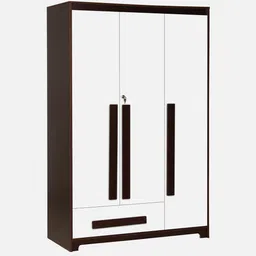 mintwud from pepperfry Regal Grand 3 Door Wardrobe in Walnut & White Finish with Lock image 4