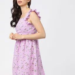 tokyo talkies Women Skater Purple Above Knee/Mid Thigh Length Dress image 2