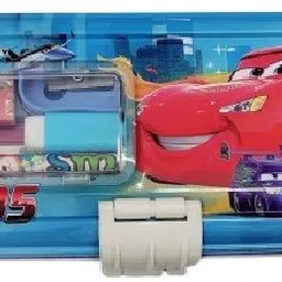 eclet 1pc Double-Decker Metal Pencil Box Geometry Set with Pencil, Eraser and Sharpener for Kids School Stationery(any random design will send) Art Metal Pencil Box-picture-14