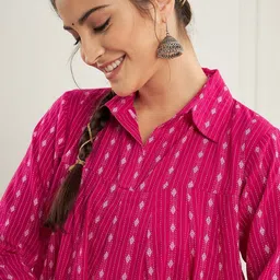 shrivani Women Printed Cotton Blend Flared Kurta image 5