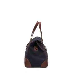 tohl Men Navy Blue & Brown Colourblocked Leather Duffel Bag image 2