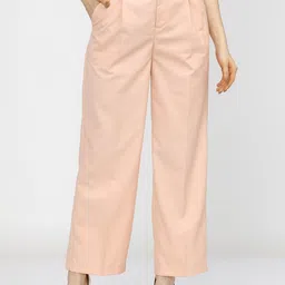 tokyo talkies Women Flared Pink Viscose Rayon Trousers-picture-26