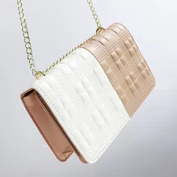 HAUTE SAUCE by Campus Sutra Colourblocked Quilted Structured Sling Bag-picture-16