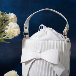 HAUTE SAUCE by Campus Sutra White PU Bucket Handheld Bag-picture-55