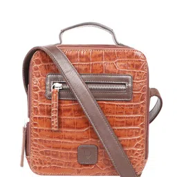 Hidesign Men Textured Leather Messenger Bag image 2