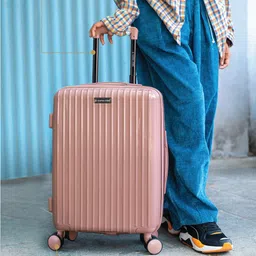 Nasher Miles Auroville Textured Hard Sided Small Trolley Bag- 55 cm image 3