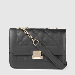 Fastrack Black Structured Quilted Sling Bag image 5