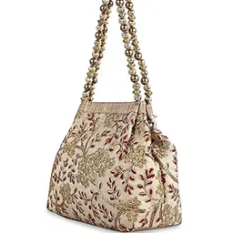 Kuber Industries Floral Self Design Embellished Bucket Hobo Bag image 2