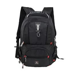 SWISS MILITARY Unisex Set of 2 Black & Beige Laptop Backpack & Canvas Sling Bag image 3