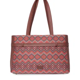 ZOUK Geometric Printed Oversized Shopper Shoulder Bag image 3