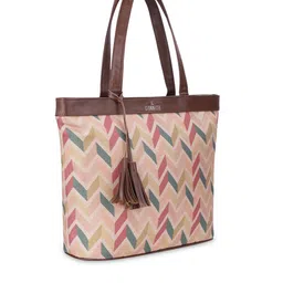 THE CLOWNFISH Women Printed Jute Laptop Bag image 2