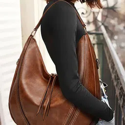 SYGA  Set of 2 Textured Leather Structured Hobo Bag With Wristlet image 2