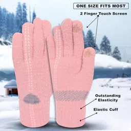 desoria Solid, Self Design, Printed Winter Women Gloves image 2