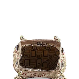 Kuber Industries Floral Self Design Embellished Bucket Hobo Bag image 4