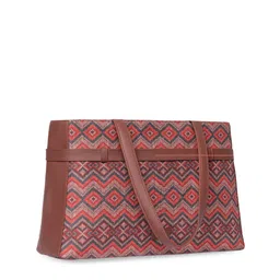 ZOUK Geometric Printed Oversized Shopper Shoulder Bag image 5