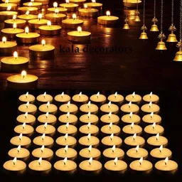 kala decorators 50 Unscented Tealight Candles, Daily Use, Smokeless MultiPurpose, Birthday, Festive, HomeDecor Candle Candle image 1