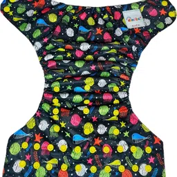 dumbledo Reusable Eco-Friendly Dry Feel 1 Black Cloth Diaper With White Insert image 3