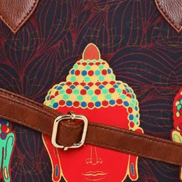 Sabhyata Women Multicoloured Ethnic Motifs Printed Shopper Handheld Bag image 2