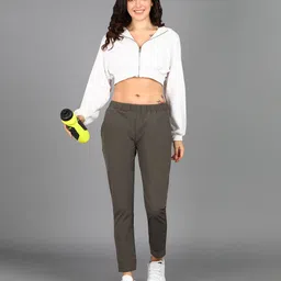 alan jones Women Solid Brown Track Pants image 3