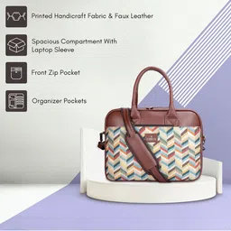 THE CLOWNFISH Regular Printed Jute Laptop Bag image 4