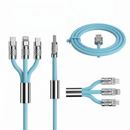 ELEQTRA 3-in-1 Cable 1 m 3 in 1 Charging Data Cable Portable Fast Charging Cable image 4