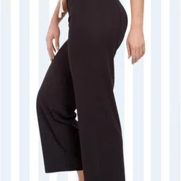 epicdesigns Women Comfort Fit Black Pure Cotton Trousers-picture-17