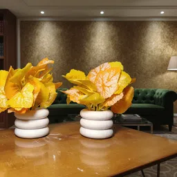 rsp YELLOW PLANT Artificial Plant with Pot image 1