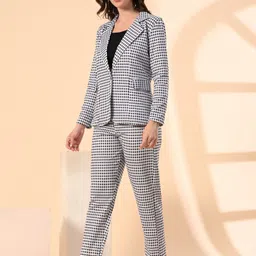 jangid fashion Women 3-Piece Cotton Blend Formal Suit Set-Office Wear, Business Attire,Meeting Outfit Checkered Suit image 3