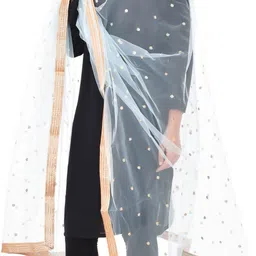 youthquake Net Embellished Blue Women Dupatta image 5