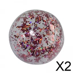 calandis CALANDIS® 2xInflatable Beach Ball Funny Swimming Pool Toy for Kids Birthday Party Supplies 40cm Gold | Exercise Balls | Fitness Equipment & Gear image 2