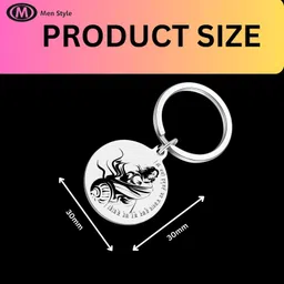 m men style Religious Lord Bajrangbali Om Namo Hanumante Protection Mantra Silver Stainless Steel For Bike Car Home Office House Keys Keychain Skey2024124 image 2