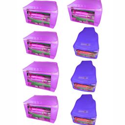 atorakushon Set Of 8 Purple Reusable Clothes Storage Bags Wardrobe Organisers-picture-6